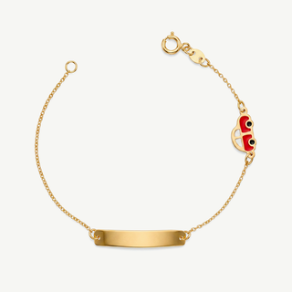 Bracciale Fabiani neonato con targhetta in oro 9kt