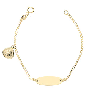 Bracciale Fabiani neonato con ciondolo e targhetta in oro 9kt