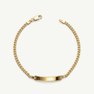 Bracciale Maglia Barbazzale con Targhetta - Placcatura Oro 18kt