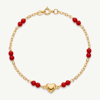 Fabiani Children's Bracelet in 9kt yellow gold with coral beads
