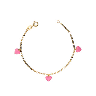 Bracciale Fabiani in oro giallo con cuori e smalto - Fabiani Gioiellerie