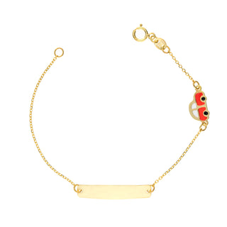 Bracciale Fabiani neonato con targhetta in oro 9KT.