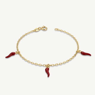 Bracciale Fabiani con cornetti smaltati in oro giallo 18kt