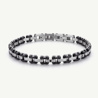 Bracciale Maglia a Placche Articolate Bicolore