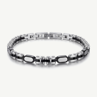 Bracciale Maglia a Placche Articolate Bicolore