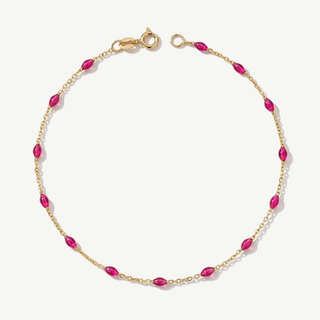 Bracciale Fabiani con pietre rosa in oro giallo 9 kt