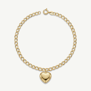 Bracciale Fabiani con cuore pendente in oro giallo 18kt
