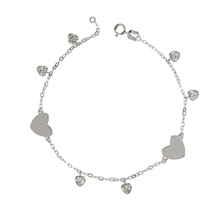 Bracciale Fabiani con cuori in oro bianco 9Kt - Fabiani Gioiellerie