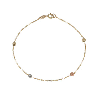 Bracciale Fabiani con sfere in oro giallo, bianco e rosa 9Kt - Fabiani Gioiellerie