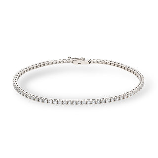 Bracciale Fabiani Tennis in Oro Bianco 9kt e Zirconi