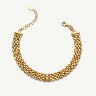 Bracciale Maglia Intrecciata - Placcatura Oro 18Kt