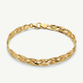Bracciale Maglia Intrecciata - Placcatura Oro 18Kt