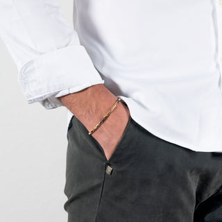 Bracciale Fabiani a maglia bamboo in oro giallo 14Kt - Fabiani Gioiellerie