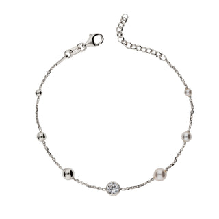 Bracciale Fabiani in argento 925 con perle e zircone
