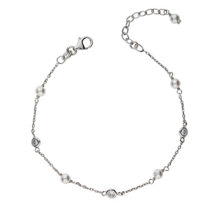 Bracciale Fabiani in argento 925 con perle e zirconi