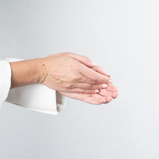 Bracciale baciamano Fabiani in argento 925 dorato con zirocni - Fabiani Gioiellerie