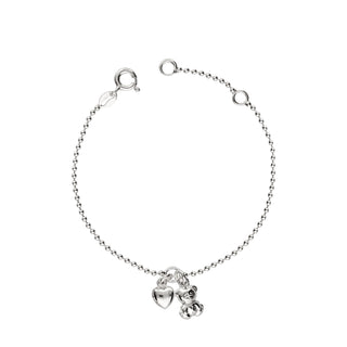 Bracciale Fabiani con pendenti cuore e orsetto in argento 925 - Fabiani Gioiellerie