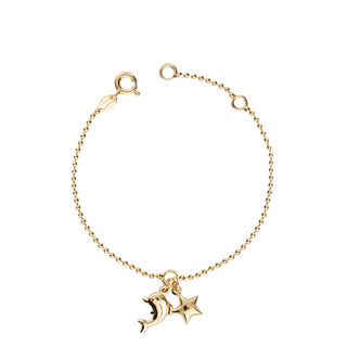 Bracciale Fabiani con pendenti stella e delfino in argento 925 dorato - Fabiani Gioiellerie