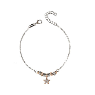 Bracciale Fabiani con perline e stella pendente in argento 925 - Fabiani Gioiellerie