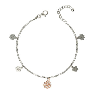 Bracciale Fabiani con pendenti quadrifoglio in argento 925 - Fabiani Gioiellerie