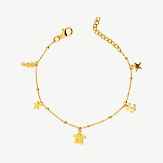 Bracciale Marini Ciondoli Argento 925 Dorato Fabiani