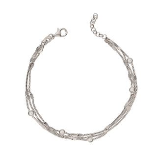 Bracciale Fabiani a fili in argento 925 con zirconi