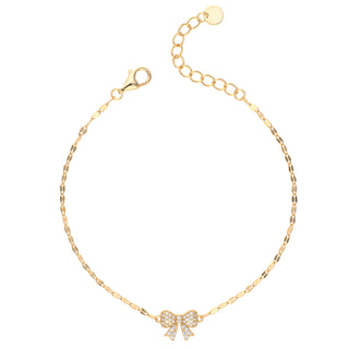 Bracciale Fiocco con Ciondolo Zirconi Argento Dorato 925 Fabiani