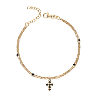Fabiani rosary bracelet in 925 gold-plated silver and zirconia