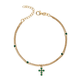 Fabiani rosary bracelet in 925 gold-plated silver and zirconia