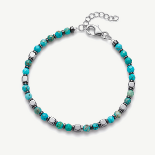 Bracciale con Pietre Alternate Celesti