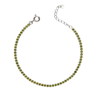 Bracciale Fabiani tennis in argento 925 con zirconi verdi - Fabiani Gioiellerie