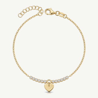 Bracciale Tennis con Cuore Pendente