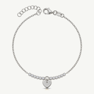 Bracciale Tennis con Cuore Pendente