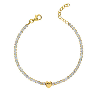 Bracciale Fabiani tennis in argento 925 dorato con zirconi