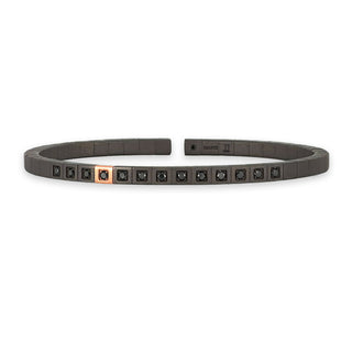 Bracciale T gioielli a molla in titanio con diamanti neri 0,39Ct - Fabiani Gioiellerie
