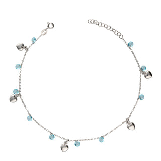 Cavigliera Fabiani in argento 925 con cuori - Fabiani Gioiellerie