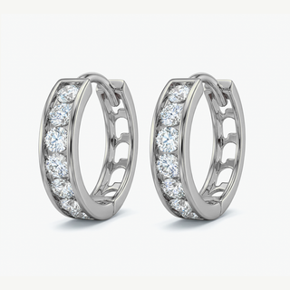 Orecchini Cerchio Oro Bianco 9KT Fabiani con Zirconi