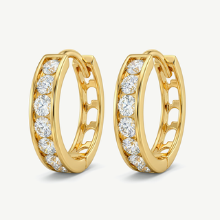 Orecchini Cerchio Oro Giallo 9KT Fabiani con Zirconi