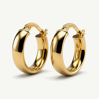 Orecchini A Cerchio In Oro 585 14 Carati Con Brillanti 0,30 Ct Orecchini A Cerchio In Oro 585 14 Carati Con Brillanti 0,30 Ct