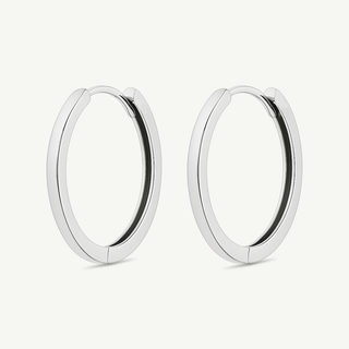 Orecchini Fabiani Cerchio Oro Bianco 9Kt Canna Quadra