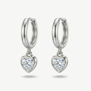 Orecchini Fabiani a Cerchio con Cuore in Argento