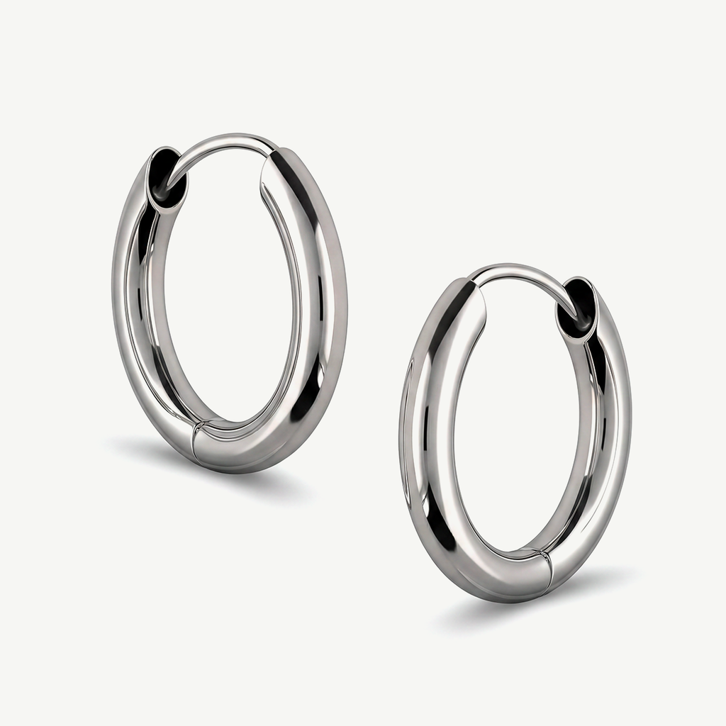 Orecchini Fabiani con canna liscia in oro bianco 9Kt - Fabiani Gioiellerie
