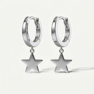 Orecchini Fabiani a Cerchio con Stella in Argento