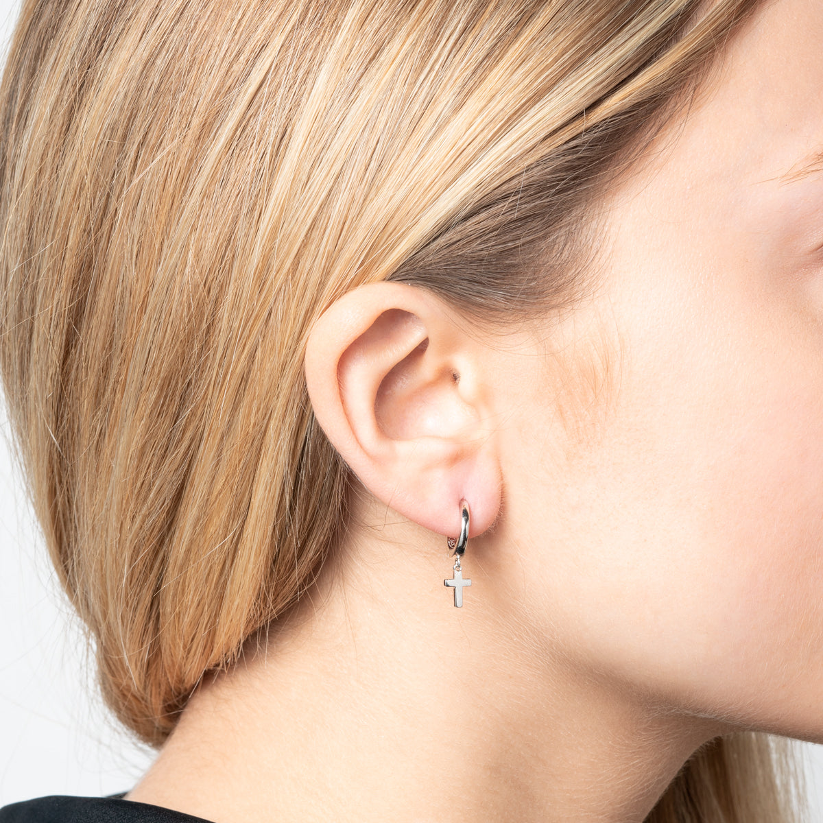 Orecchini A Cerchio Con Croce Gotica In Argento Sterling: Ciondolo Pendente - Italia - Foto 8