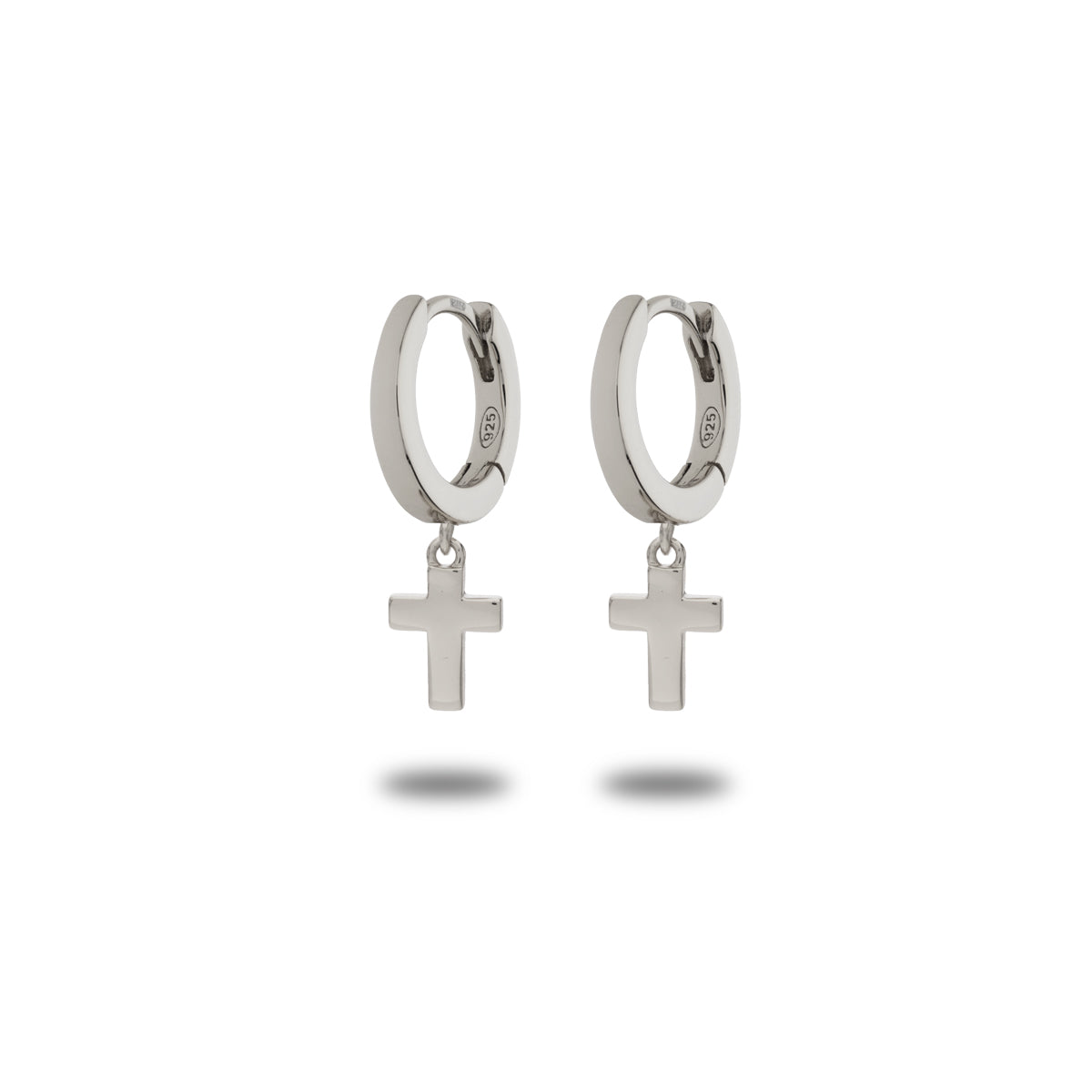 Orecchini A Croce In Argento Sterling 925 FINREZIO - Con Cristalli Austrian, Pendenti Huggie Per Donna/Uomo - Foto 1