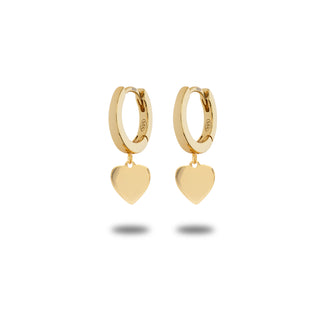 Orecchini Fabiani cerchietti con pendente cuore in argento 925 dorato - Fabiani Gioiellerie