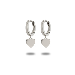 Orecchini Fabiani cerchietti con pendente cuore in argento 925 - Fabiani Gioiellerie