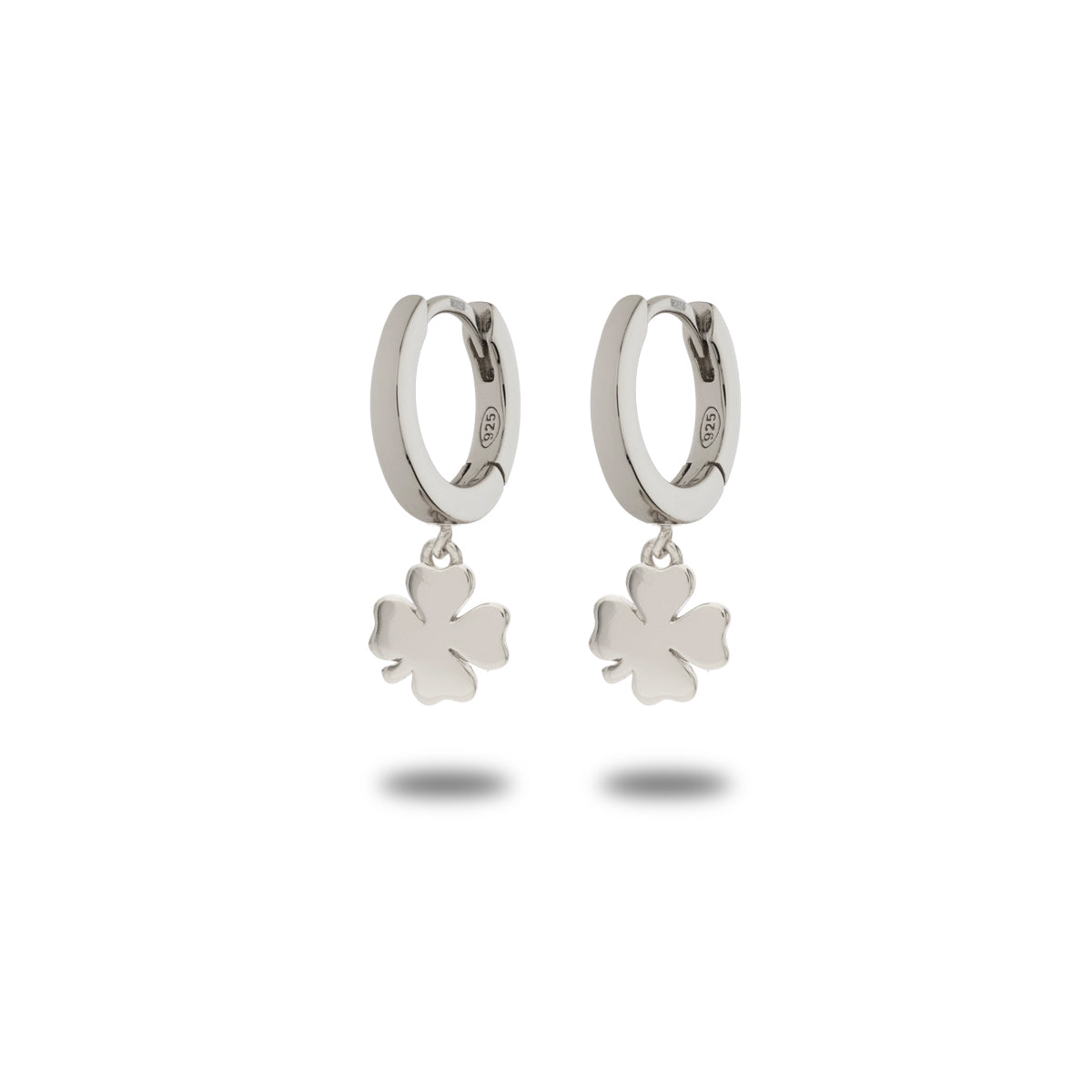 SLUYNZ Orecchini A Cerchio Con Quadrifoglio In Argento 925 Sterling – Ipoallergenici, Leggeri, Regalo Con Scatola, Diametro 1,3cm