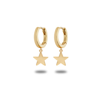 Orecchini Fabiani cerchietti con pendente stella in argento 925 dorato - Fabiani Gioiellerie