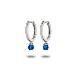 Orecchini Fabiani a cerchio in argento con punto luce pendente - Fabiani Gioiellerie